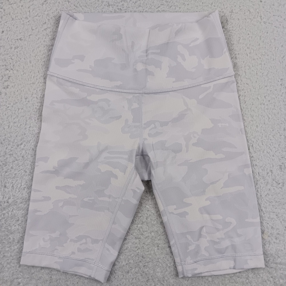 Lululemon Align Biker Short Women 4 Heritage 365 Camo Crispy Crisp Multi‎ Ribbed